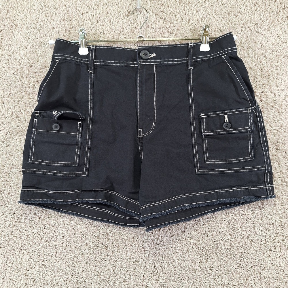 SO Utility Short Womens Large Black High Rise Utility Short Cargo Gorpcore